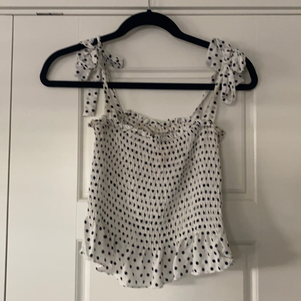 Black and White polka dot top